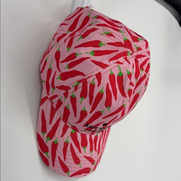 Kate Spade NY Red Pepper Cotton Baseball Cap Hat One Size Pink & Red NEW NWT!